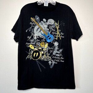 Instrument T-Shirt Band Tee Guitar Drums ETC Size Medium